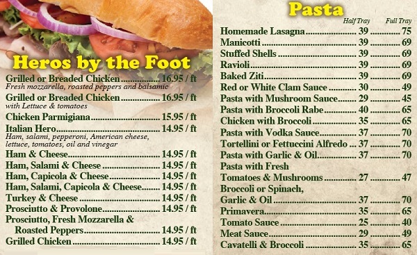 Primo Pizza & Grill- Catering Menu